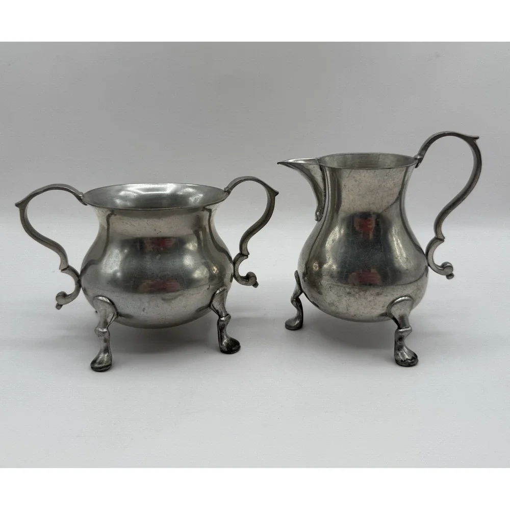 Williamsburg Stieff Pewter‎ Vintage Creamer And Sugar